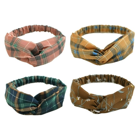 TELOLY 4Pcs Headbands for Women,Cloth Head Wrap,Bandana Headbands for Women,Mixing2