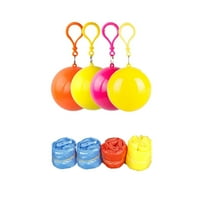TELOLY 4Pcs Raincoats Ball,Short Design for Flexibility Disposable Raincoat Ball For Outdoor,Rain Poncho For Traveling,No-Button Convenience Ponchos Family Pack