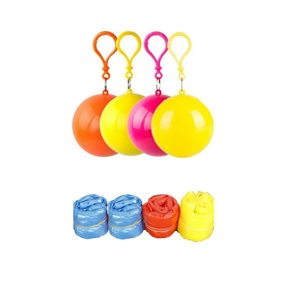 TELOLY Raincoats Ball,Fashionable Disposable Raincoat Ball for Outdoor,Compact Rain Poncho for Traveling,Convenient Ponchos Family Pack