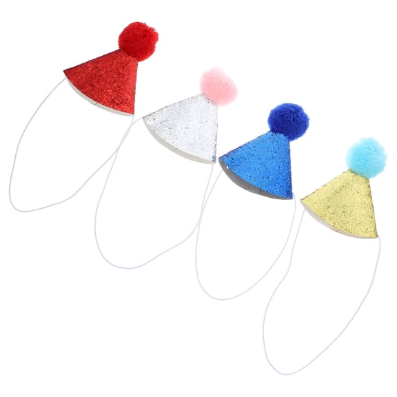 TELOLY 4pcs Pet Dog Birthday Party Hat Cat Party Birthday Caps Party Favor Supplies