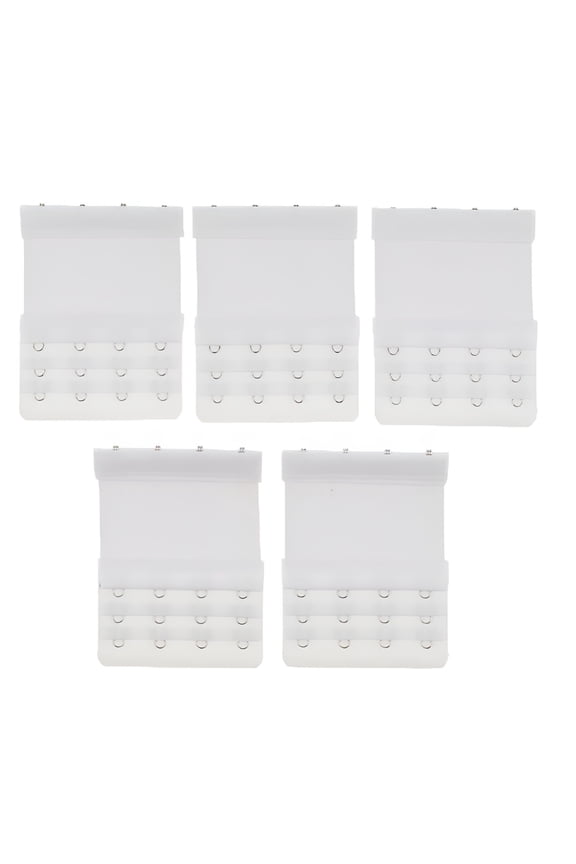 5 Pack Bra Extenders 4 Hooks, Elastic Back Extension for Women, White Lingerie Strap Adjuster for Comfortable Fit, Universal Undergarment Accessories