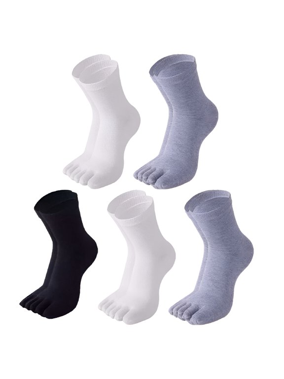 5 Pairs Absorbent Sweat Five-Finger Toe Sock Men Cotton Sports Running Socks