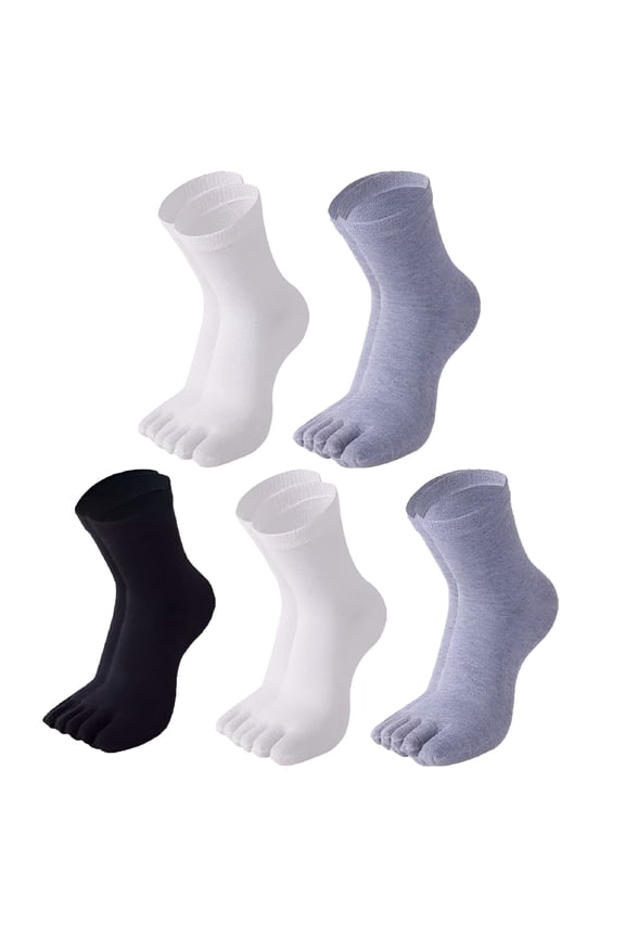 5 Pairs Absorbent Sweat Five-Finger Toe Sock Men Cotton Sports Running Socks