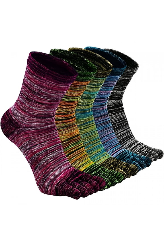 5 Pairs Men'S Breathable Toe Socks,Non-Slip Running Athletic Five Finger Socks with Moisture Wicking for Sports,Hiking,Yoga