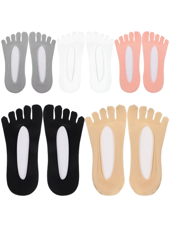 5 Pairs of Toe Separator Socks High Heel Finger Socks Invisible Toe Socks Breathable Women Socks