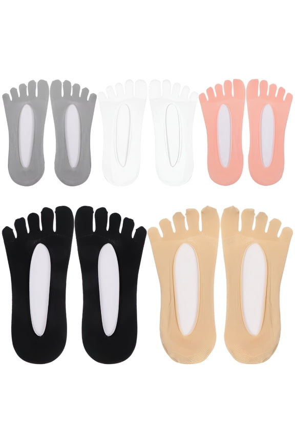 5 Pairs of Toe Separator Socks High Heel Finger Socks Invisible Toe Socks Breathable Women Socks