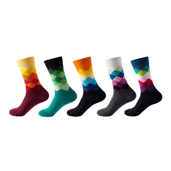 TELOLY 5 Pairs Women Socks Print Socks Gifts Cotton Long Funny Socks for Women New Funky Cute Socks