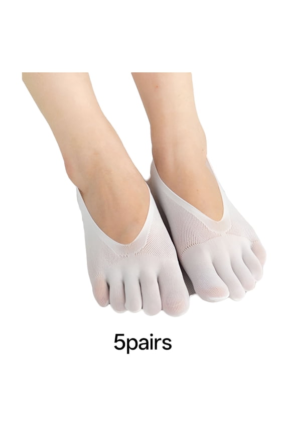 5 Pairs Women Toe Socks No Show Full Five Finger Socks Low-Cut Liner Socks Yoga Sock