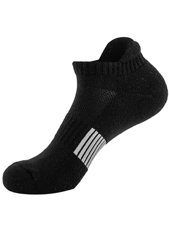 5 Pairs of MenS No Show Anti-Slip Socks with Silicone Heel Grip, Moisture-Wicking Low-Cut Invisible Liners for Casual WearBlack