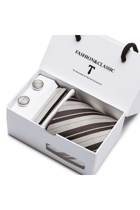 5 Pcs Men's Tie Perfect for Groomsmen,Business Professionals,And Formal Wear Tie,Scarf,Cufflinks Sb15