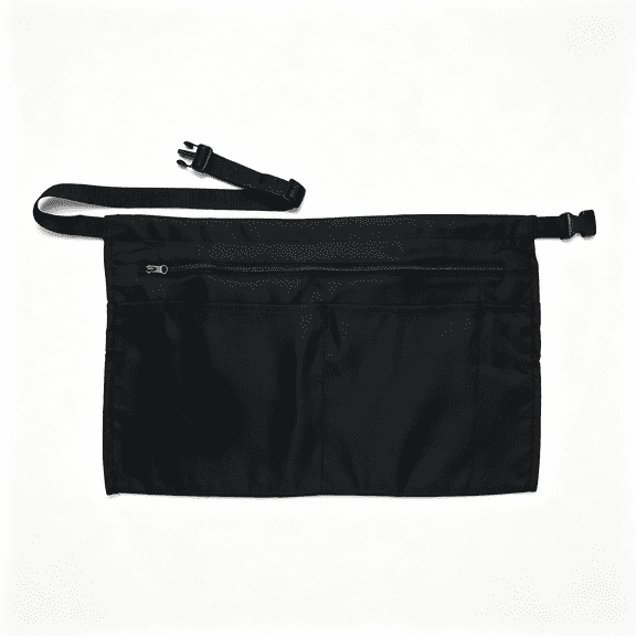 TELOLY 5 Pockets Black Waist Apron (22X13 Inches). Clip-On Server Apron with Zipper Pocket. Restaurant Half Aprons Waitress,Waiter,Server,Bartender,Barista,Money Apron,Check Holder