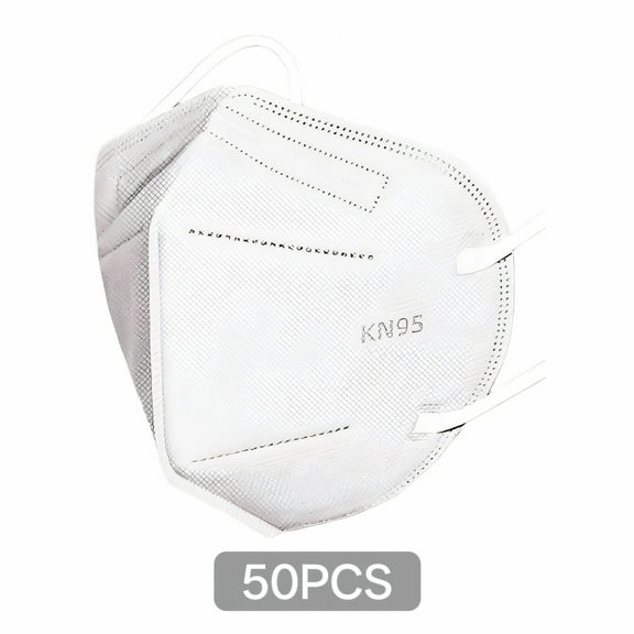 XIRQI 50Pcs Face Masks,Suitable for Sensitive KN95 Masks for Adults,Fine KN95 Mask,White,No Valve