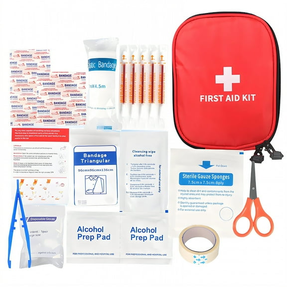 TELOLY 51Pcs First Aid Kit Essential First Aid Kit for Home,Compact Medical Bag for Car,Hiking and Travel