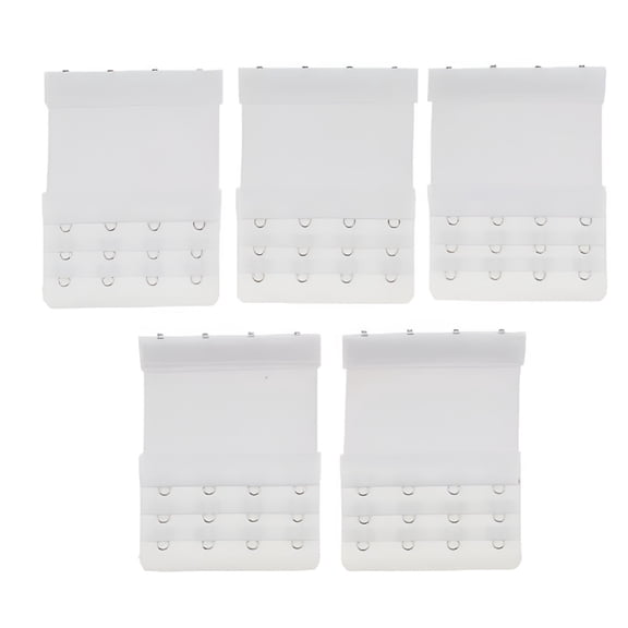 TELOLY 5Pack Womens Bra Extender 4 Hook 3 Rows Bra Extension Underwear Straps White 3 Pcs