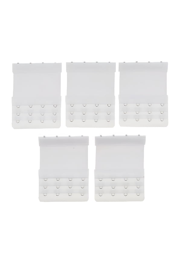 5Pack Womens Bra Extender 4 Hook 3 Rows Bra Extension Underwear Straps White 3 Pcs