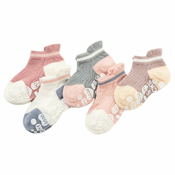 TELOLY 5Pairs Baby Socks 0-6 Months,1-3 Years Old Baby Socks 12-18 Months,Suitable for All Seasons Baby Socks 6-12 Months,Color Mixing6,S
