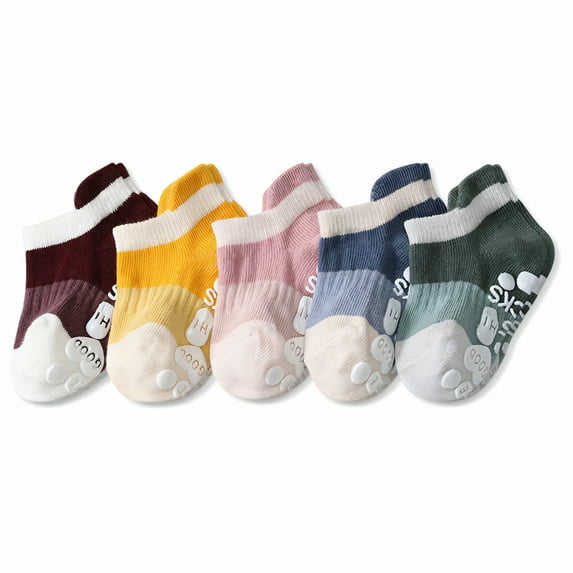 TELOLY 5Pairs Baby Socks 0-6 Months,3-5 Years Old Baby Socks 12-18 Months,Stretch and Wear-Resistant Baby Socks 6-12 Months,Color Mixing3,M