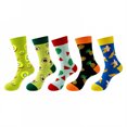 thumbnail image 1 of TELOLY 5Pairs Boot Socks for Women,All-Season Wear Womens Crew Socks,Color Block Style Men Socks,Combination1, 1 of 1