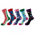 thumbnail image 1 of TELOLY 5Pairs Boot Socks for Women,Basketball Socks Womens Crew Socks,Fall-Winter Edition Men Socks,Combination1, 1 of 1