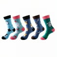 thumbnail image 1 of TELOLY 5Pairs Boot Socks for Women,Basketball Socks Womens Crew Socks,Fall-Winter Edition Men Socks,Combination2, 1 of 1