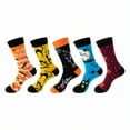thumbnail image 1 of TELOLY 5Pairs Boot Socks for Women,Basketball Socks Womens Crew Socks,Fall-Winter Edition Men Socks,Combination3, 1 of 1
