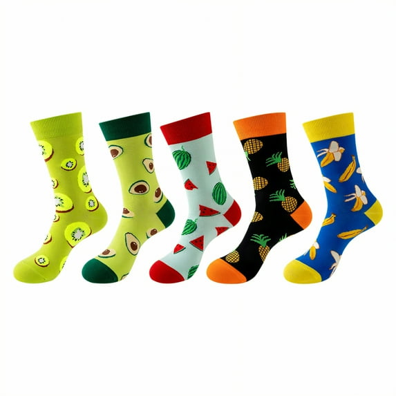 TELOLY 5Pairs Boot Socks for Women,Four Seasons Womens Crew Socks,Casual Socks Long Socks,Combination5
