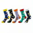 thumbnail image 1 of TELOLY 5Pairs Boot Socks for Women,Mid-Calf Length Womens Crew Socks,Fall-Winter Edition Men Socks,Combination3, 1 of 1