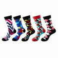 thumbnail image 1 of TELOLY 5Pairs Boot Socks for Women,Mid-Calf Style Womens Crew Socks,Four Seasons Long Socks,Combination2, 1 of 1