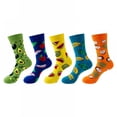 thumbnail image 1 of TELOLY 5Pairs Boot Socks for Women,Mid-Calf Style Womens Crew Socks,Four Seasons Long Socks,Combination4, 1 of 1