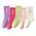 thumbnail image 1 of TELOLY 5Pairs Kids Socks,3-5 Years Old Boys Socks 4-6 Years,For Spring and Autumn Girls Socks 6-8 Years Old,Style5,Size 25-28, 1 of 1