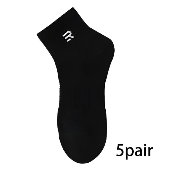 TELOLY 5Pairs Mens Ankle Socks9-13Mens Ankle Socks Size 9-11 Men's Socks ,Black