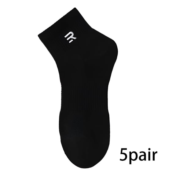 TELOLY 5Pairs Mens Ankle Socks9-13Mens Ankle Socks Size 9-11 Men's Socks ,Black