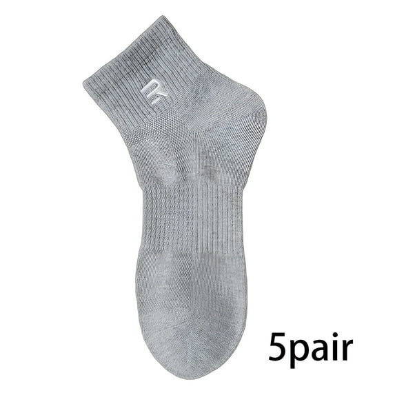 TELOLY 5Pairs Mens Ankle Socks9-13Mens Ankle Socks Size 9-11 Men's Socks ,Gray1