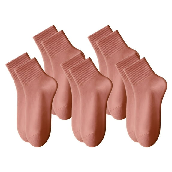 TELOLY 5Pairs Mens Ankle Socks9-13Mens Ankle Socks Size 9-11 Men's Socks ,Brown