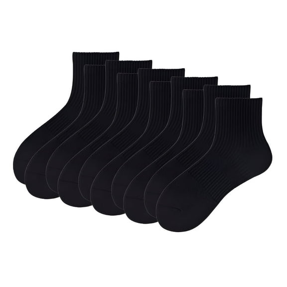 TELOLY 5Pairs Mens Ankle Socks9-13Mens Ankle Socks Size 9-11 Men's Socks ,Black