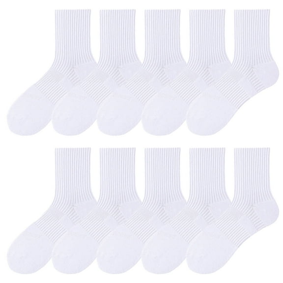 TELOLY 5Pairs Mens Ankle Socks9-13Mens Ankle Socks Size 9-11 Men's Socks ,White