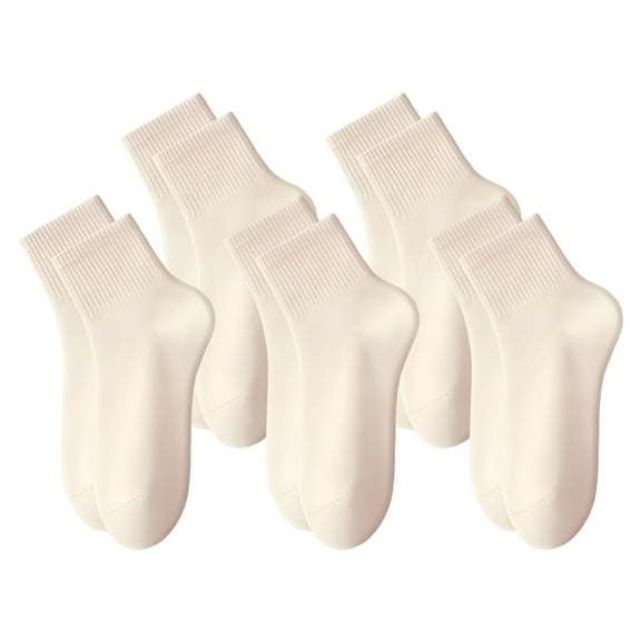 TELOLY 5Pairs Mens Ankle Socks9-13Mens Ankle Socks Size 9-11 Men's Socks ,Beige