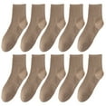 thumbnail image 1 of TELOLY 5Pairs Mens Ankle Socks9-13Mens Ankle Socks Size 9-11 Men's Socks ,Khaki, 1 of 5