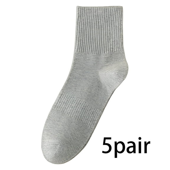 TELOLY 5Pairs Mens Ankle Socks9-13Mens Ankle Socks Size 9-11 Men's Socks ,Gray