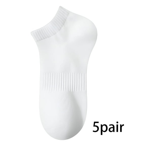 TELOLY 5Pairs Mens Ankle Socks9-13Socks Men Men's Socks ,White