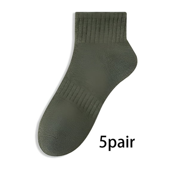 TELOLY 5Pairs Mens Ankle Socks9-13Mens Ankle Socks Size 9-11 Men's Socks ,Green