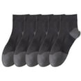 thumbnail image 1 of TELOLY 5Pairs Mens Socks,Dual-Tone Design Mens Socks Size 9-11,Airflow-Optimized Construction Moisture Wicking Socks Men,Gray1, 1 of 4