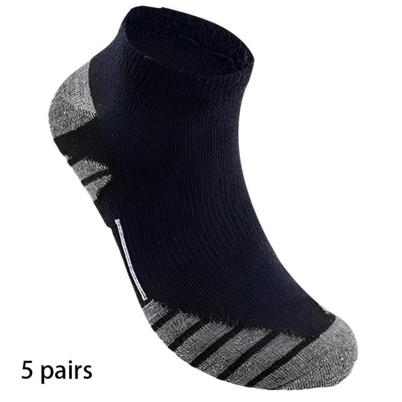 TELOLY 5Pairs Mens Socks9-13Mens Ankle Socks Size 9-11 Men's Socks ,Navy