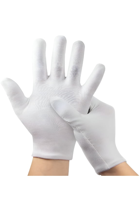 5Pairs Moisturizing Gloves Overnight, Cotton Gloves for Dry Hands Eczema, White Cotton Gloves for Men and Women, One Size Fit Most Cloth Gloves