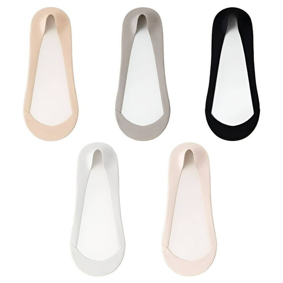 TELOLY 5Pairs No Show Socks Womens,Comfortable Fit Flat Socks,Breathable and Fresh Footies Socks for Women,Style2
