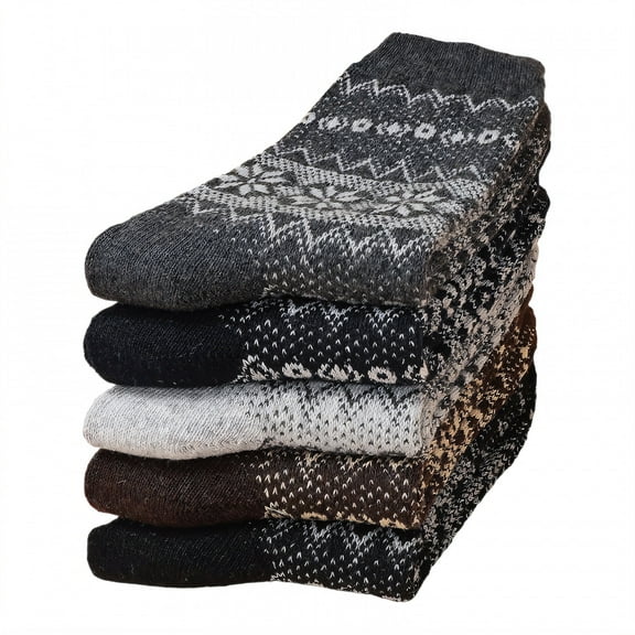 TELOLY 5Pairs Thermal Socks for Men,39-44 Yards Men Socks,Thick Knit Socks Warm Socks for Men,Combination3
