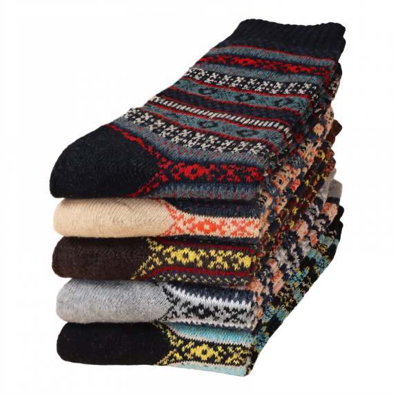 TELOLY 5Pairs Thermal Socks for Men,39-44 Yards Men Socks,Unisex Design Warm Socks for Men,Combination2