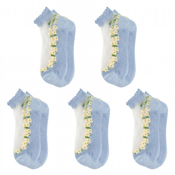 TELOLY 5Pairs Ankle Socks for Women,Women Socks Size 9-11,Cotton Women Ankle Socks
