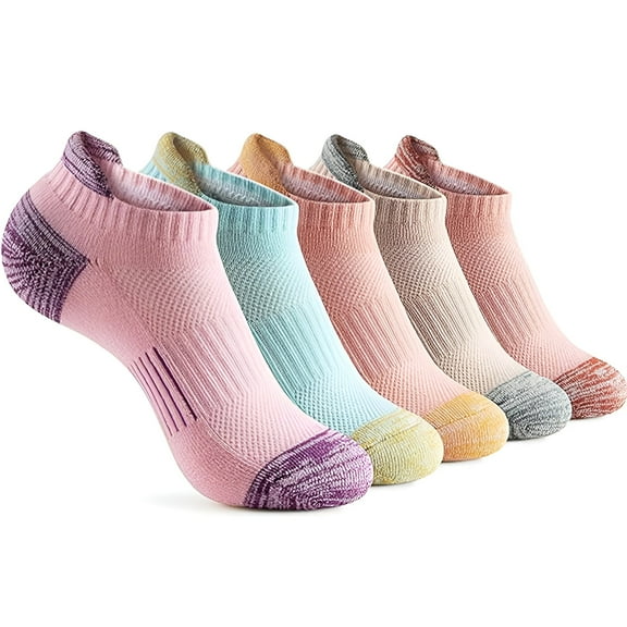 TELOLY 2Pairs Ankle Socks for Women,Cotton Womens No Show Socks Size 9-11,Low Cut Socks
