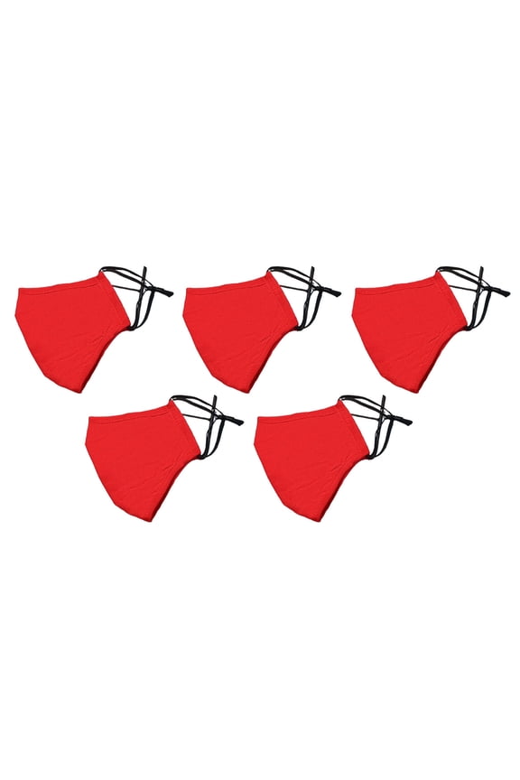 5Pcs Full Face Mask,Comprehensive Protection Design Facemask,Eco Friendly Materials Comfortable Wearing Experience Ace Masks,Red1